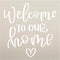 Welcome to Our Home with Heart Stencil by StudioR12 | Craft DIY Farmhouse Home Decor | Paint Family Wood Sign | Reusable Mylar Template | Select S...