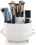 360°Rotating Makeup Organizer, 5 Slot Makeup Brush Holder, Spinning Cosmetic Organizer for Vanity, Bedroom(White)...