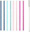 Ello Impact 8 Pack Reusable Plastic Straws, Dishwasher Safe, BPA-Free with Cleaning Brush,Rosewater...