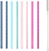 Ello Impact 8 Pack Reusable Plastic Straws, Dishwasher Safe, BPA-Free with Cleaning Brush,Rosewater...