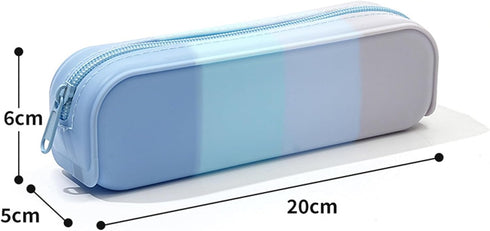 YYaaloa Silicone Pencil Case,Colorful Waterproof Pencil Pouch Aesthetic Pencil Case Small Pencil Bag, Pencil Pouch for Women, Makeup Pouch (blue)...