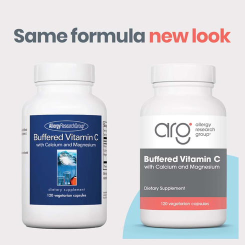 Allergy Research Group Buffered Vitamin C - Buffered Vitamin C 100mg per Serving, Ascorbic Acid Powder Capsules with Calcium Magnesium Complex, Im...