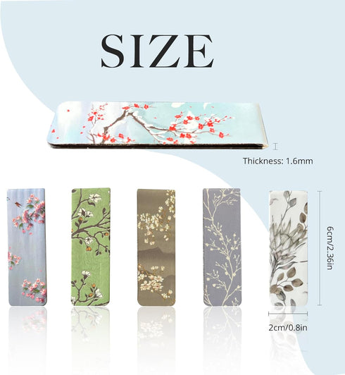 15 Pieces Bookmarks, Magnetic Bookmarks for Women, Men, Book Lovers Page Markers for Students Teachers Reading, Floral Style...