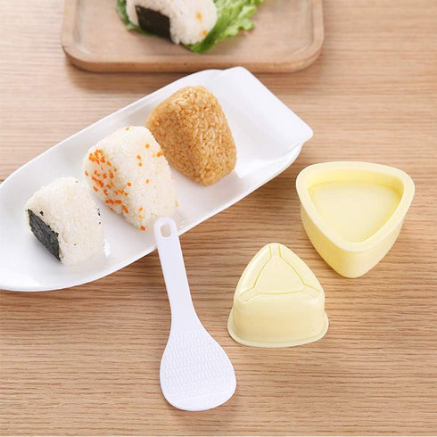 5 Pack Onigiri Sushi Making Mold, Triangle Sushi Press (Large & Small), Heart and Plum Blossom Shaped Sushi Rice Mold, Double Cylindrical Connecto...
