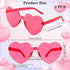 Heart Sunglasses, 2 Pack Hot Pink Heart Sunglasses for Women, Trendy Rimless Heart Shaped Sunglasses, Fun Heart Sunglasses for Party Favor...