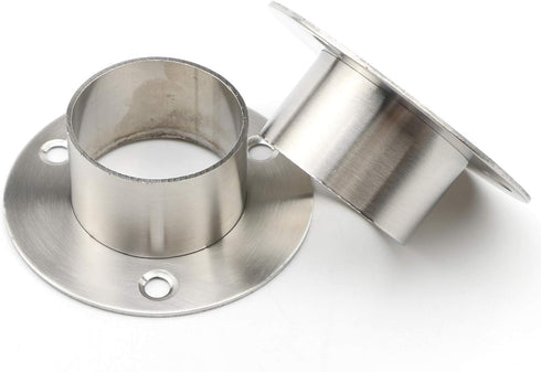 Stainless Steel Closet Rod Flange Holder for Diameter 1.5 inch (38mm) Steel Pipe, Pack of 2...