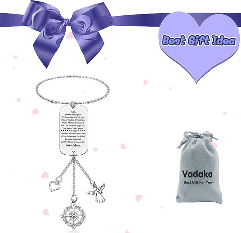 Daughter Gifts from Mom Car Hanging Ornament from Mother Inspirational Gift for Daughter in Law Graduation Gift for Stepdaughter Car Rear View Mir...