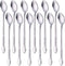 Long Iced Teaspoon 8-Inch Cold Drink Stirring Spoon, BYEGOU 12 PCS Stainless Steel Mixing Spoons Silverware Flatware Set...