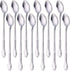 Long Iced Teaspoon 8-Inch Cold Drink Stirring Spoon, BYEGOU 12 PCS Stainless Steel Mixing Spoons Silverware Flatware Set...
