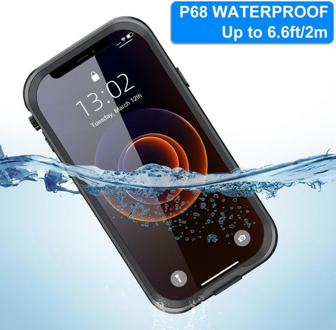 Waterproof Case for iPhone 12 Mini, IP68 Full Coverage Protective Waterproof/Shockproof/Dustproof Phone Case with Built-in Screen Protector for Ap...