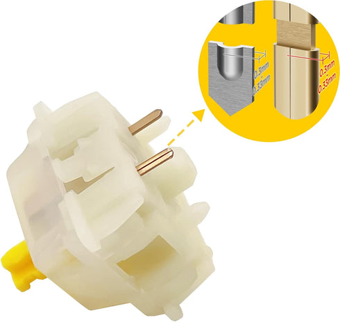DRAOZA Gateron Milky Yellow Pro,5 Pin Switches pre lubed for MX Mechanical Gaming Keyboard?36pcs Milky Yellow?...