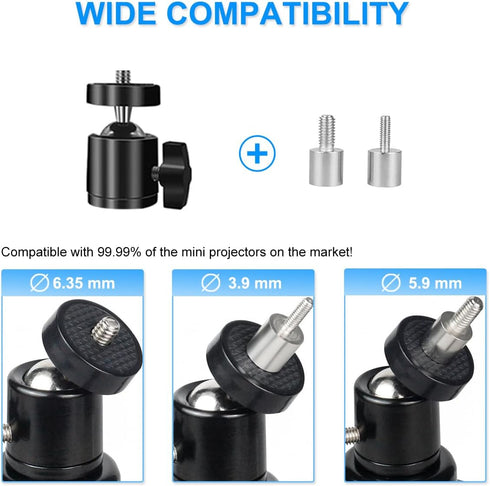 Mini Projector Stand, Table Top Mini Projector Tripod Stand with Tilt Angle Adjustable Small Tripod for Projector Mini, Cameras, DSLR, Smartphones...