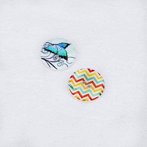 Libiline 100pcs 20/25/30mm Mix Pattern Wood Buttons 4 Holes Craft Clothes Sewing Button (15mm(5/8"), Multi-color)...