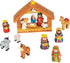 Fun Express Mini Christmas Nativity Set Stable with Jesus Mary Joseph Wisemen - 9 Pieces Red, Blue, Green, Beige, Brown...