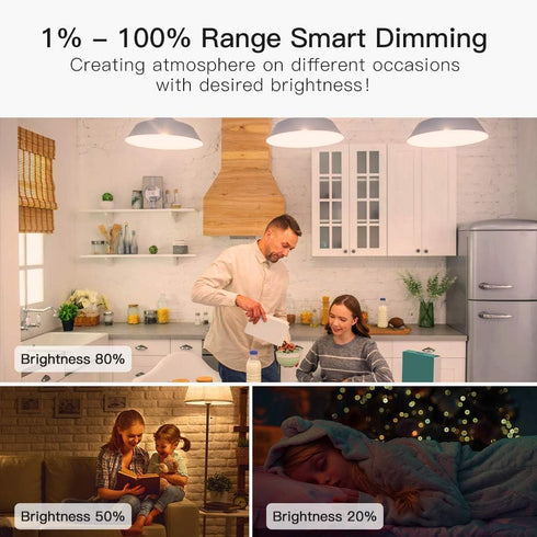 TREATLIFE Smart Light Bulbs, WiFi LED Light Bulb, Dimmable Smart Bulb Works with Alexa, Google Home, SmartThings, Warm White& Cool White(2700K-650...