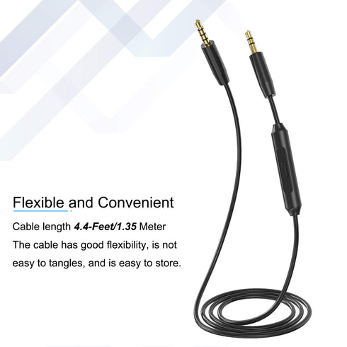 Ancable Replacement 3.5mm Headset Audio Cable Compatible with Skullcandy Headphone, 3.5mm Stereo Cord with Mic and Volume Control for Skullcandy C...