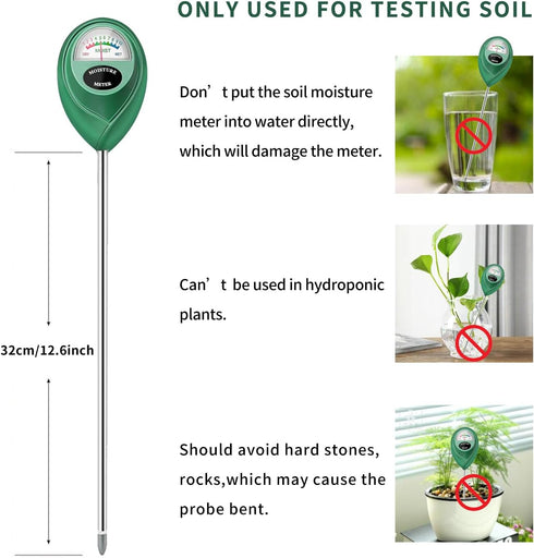 Soil Moisture Meter, 2 Pack Long Probe Soil Moisture Monitor for House Plants, Soil Hygrometer Moisture Sensor for Indoor & Outdoor, Garden, Farm,...