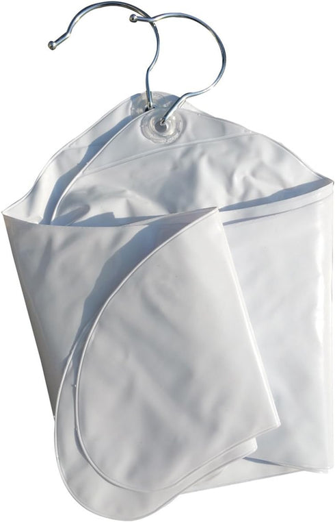 NewFerU Inflatable Hanger Travel X 4, White Round Shoulder, Portable Folding Clothes Drying Rack with Metal Hook, Space Saving Coat Storage Set No...