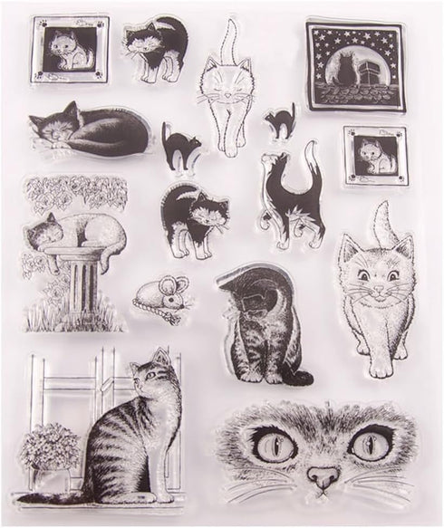 Cats Life Clear Stamps for Card Making Transparent Silicone Stamp DIY Scrapbooking Supplies Embossing Paper Card Album...