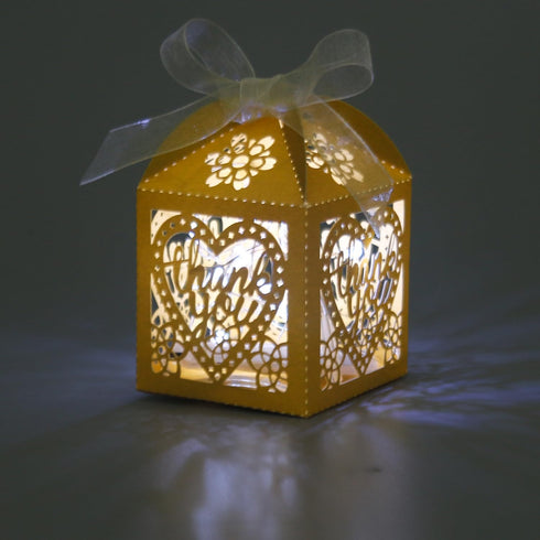 COTOPHER Laser Cut Boxes, 100pcs Thank You Gift Boxes Wedding Party Favor Boxes Lace Candy Boxes for Wedding Bridal Shower Baby Shower Birthday Pa...