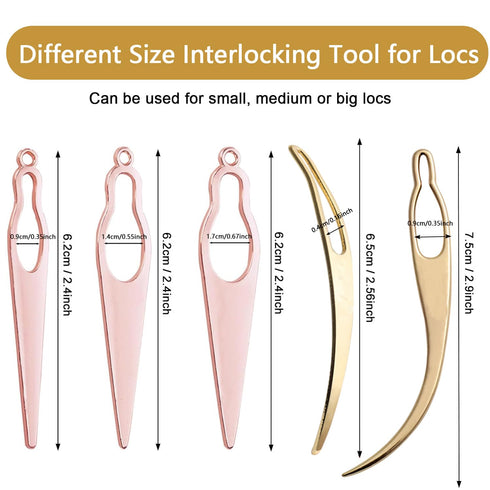 5Pcs Dreadlock Tool Sisterlock Retighten Tool Interlocking Tool for Locs, Easyloc Hair Tool Dreadlock Crochet Needle for Maintaining Your Dreadloc...
