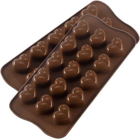 Silicone Heart Chocolate Mold, Candy Molds for Party, Wedding, Jelly, Heart Shaped Ice Cube, Pack of 2...