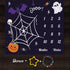 Halloween Theme Baby Monthly Milestone Blanket, 48x40in Soft Flannel, Ghost and Pumpkin Skull Background, Newborn Mom Gifts, Baby Shower Age Growt...