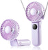 Handheld Mini Fan, Handheld/Neck/Desk 3 in 1 Small Portable Fan USB Rechargeable, 3000mAh Battery Operated Fan with LED Display, 180° Foldable Fan...