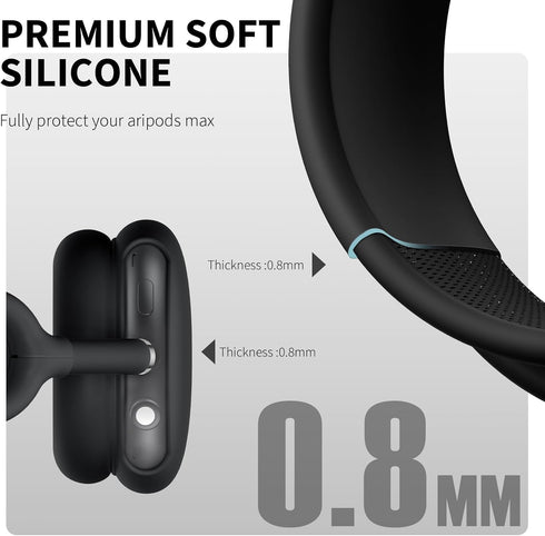 Silicone Case Cover for AirPods Max Case, Anti-Scratch Ear Pad Case Cover/Ear Cups Cover/Headband Cover for AirPods Max,Accessories Soft Silicone ...