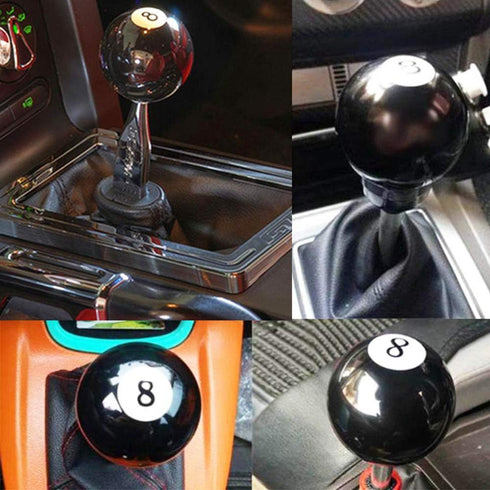 Black 8 Ball Billiard Round Shift Knob Manual Gear Shift Knob Shifter with 3 Adapters fit for Most Manual Transmission or Automatic Transmission W...