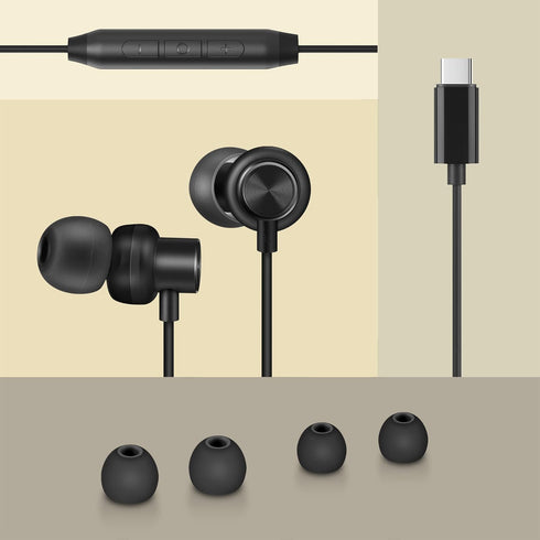 PALOVUE USB Type C Headphones in Ear Earphones Earbuds with Mic and Volume Control Compatible for Google Pixel Samsung Oneplus Huawei Sony MacBook...