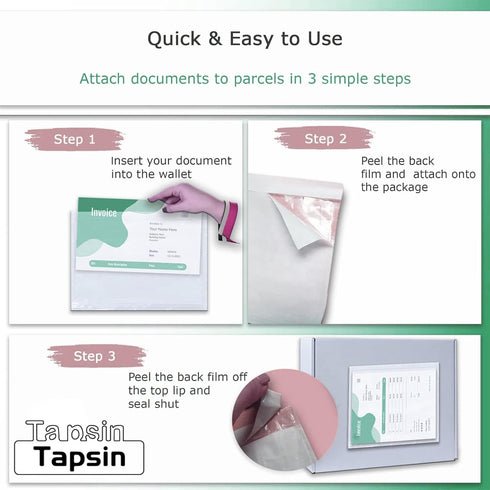 6''x9'' Clear Packing List Envelopes, Top Loading Shipping Label Envelopes Pouches, Adhesive Shipping Label Sleeves/Mailing Pouches for Shipping (...