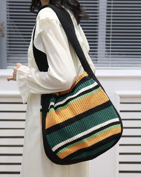 ENBEI Women's Shoulder Handbags Crocheted Bags Large knit bag Tote bag aesthetic for school cute Tote bags Beach Bag Tote...