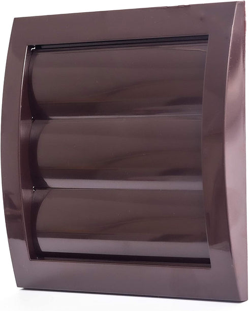 Vent Systems 4'' Inch Brown Air Vent Cover, Pack of 2, Dryer Vents and Bathroom Exhaust Vent Pipe, Louvered Outdoor Dryer Vent Cover Opening Flap Vent, Keeps Out Insects, Birds and Rodents