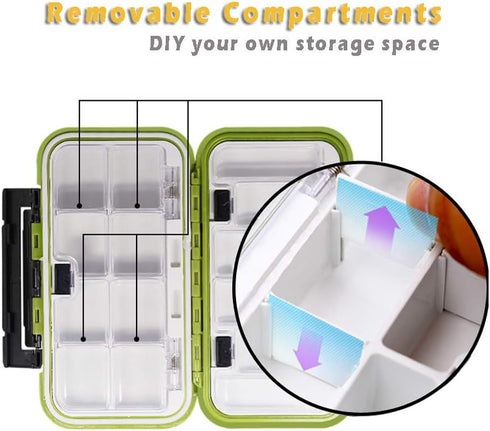 YUKI Fishing Lure Boxes, Bait Storage Case Fishing Tackle Storage Trays Accessory Boxes Thicker Plastic Hooks Organizer Containers for Vest Castin...
