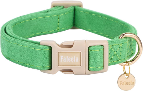Dog Collar - Cute & Comfy Cotton Pet Collar, Adjustable Lightweight Design with Quick-Release Buckle, for Small, Medium & Large Dogs - Multiple St...