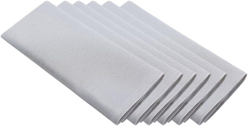 Surmente 20-Inch Polyester Cloth Napkins Linen Dinner Napkins - Set of 12 for Weddings, Banquets, or Restaurants (1-Dozen) (Silver)...