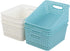 6-pack Plastic Weave Storage Basket, Small Basket, 10" x 7.48" x 4.13" Blue,white...