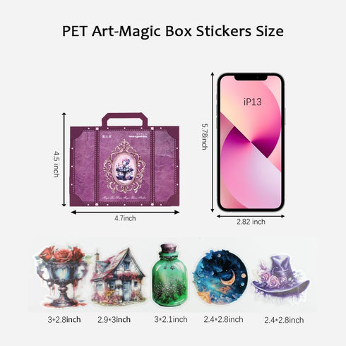 Vintage 180Pcs Gothic Scrapbook Stickers, PET Waterproof Scrapbooking Supplies, Journaling Magic Stickers for Junk Journal Supplies Bullet Journal...