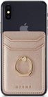 Phone Card Holder with Ring Grip for Back of Phone,Adhesive Stick-on Credit Card Wallet Pocket for iPhone,Android and Smartphones Rosegold...