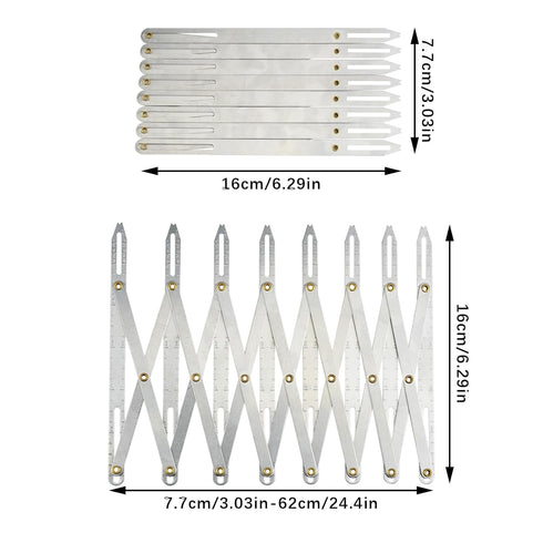 Expanding Sewing Gauge, Sewing Ruler with Universal Tool for Fabric Cover Button Aluminum Sewing Gauge Button Guide Spacing Device for Buttons Ple...