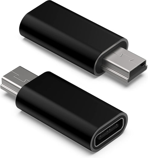 USB C to Mini USB Adapter, Type C Female to Mini USB 2.0 Male Convert Connector Support Charge & Data Sync Compatible GoPro Hero 3+, MP3 Players, ...