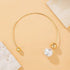 Metal Pearl Open Choker Necklace Adjustable Gold Pearl Choker Necklaces for Women Round Open Cuff Necklace Elegant Cuff Collar Necklace Statement ...