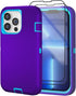 for iPhone 13 Pro Max 6.7" Heavy Duty Protection Case with 2 Screen Protector, Military Grade Drop Protective Shockproof Phone Case (Purple Blue)....