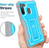 FITO for Samsung Galaxy A21 Case, Dual Layer Shockproof Heavy Duty Case with Screen Protector for Samsung A21 Phone, Built-in Kickstand (Blue)...