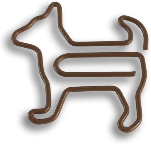 Scottie Dog Shaped Paper Clips 40 Count in Silver Tin and Silver Gift Box Great for Paper Clip Collectors or Dog and Pet Lovers (Brown)...