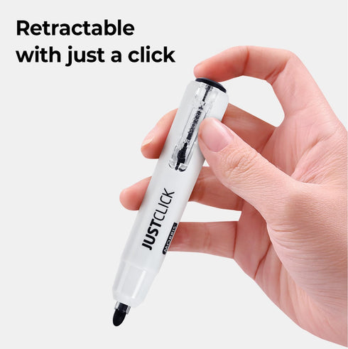 carrotez Retractable Dry Erase Markers, Low Odor White Board Markers, Bullet Tip, Thick Barrel, 12 Count, Black...