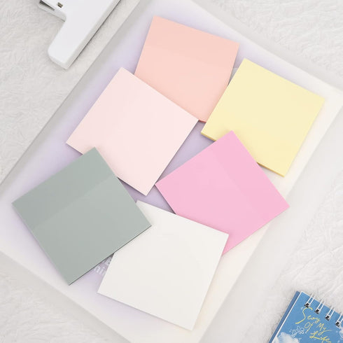 6Pads Transparent Sticky Notes, Clear Sticky Note Waterproof See Through Memo Pad, Markers Stickers Translucent Index Book Tabs for Annotating Bib...