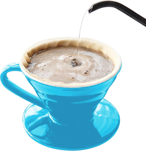 Pour Over Coffee Makers Ceramic Coffee Dripper (Size02 Blue)...