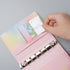 Pink PU Leather Budget Binder Cover, for A7 6-Ring Money Organizer Budgeting Refillable Loose Leaf Receipt Binder Notebook Bookmark Planner Book w...
